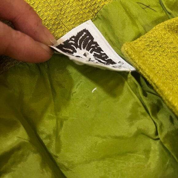 Vintage chartreuse Anne Klein mod mini dress - Picture 10 of 11